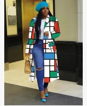 Spring and Autumn African Women's Long Sleeve Polyester Shirt Dress: Vibrant African Prints and Style - Flexi Africa - Flexi Africa offers Free Delivery Worldwide - Vibrant African traditional clothing showcasing bold prints and intricate designs