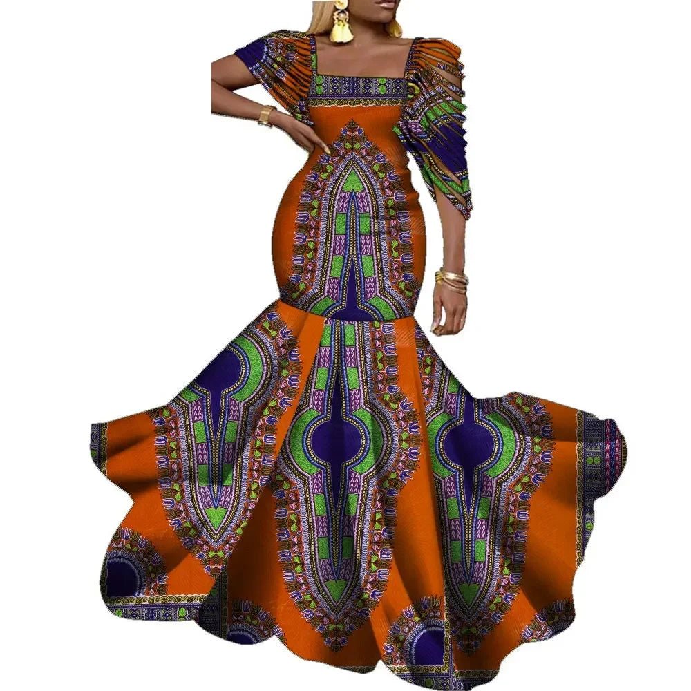 Stunning African Wax Print Dresses: Elevate Your Wedding Party Look with Elegant - Flexi Africa - Free Delivery Worldwide