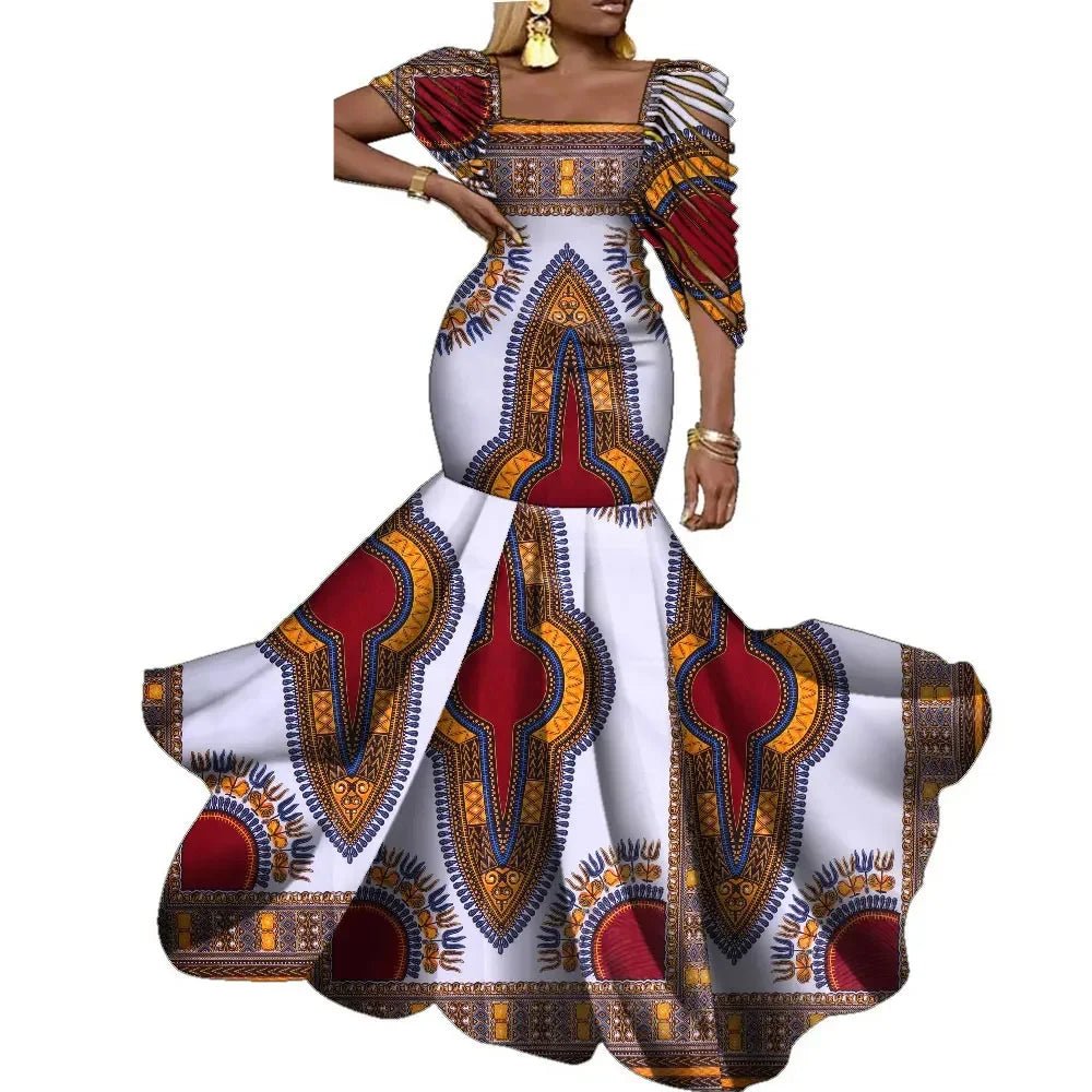 Stunning African Wax Print Dresses: Elevate Your Wedding Party Look with Elegant - Flexi Africa - Free Delivery Worldwide