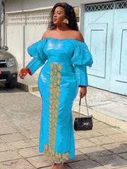 Stunning Bazin Riche Evening Gowns: Elegant Choices for Nigerian Women's Party Attire - Flexi Africa - www.flexiafrica.com