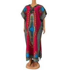 Stunning Dashikiage African Ladies Dress - 100% Cotton with Elegant African Print - Flexi Africa - Free Delivery Worldwide