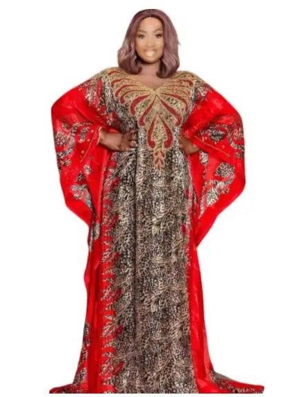 Stunning Spring/Summer Collection: Vibrant African Print Polyester Long Robes for Women - Flexi Africa - www.flexiafrica.com