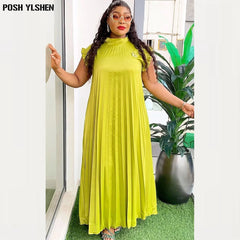 Summer Elegance: Plus Size African Pleated Abaya Dresses - Traditional Caftan Dress Robes for Women - Flexi Africa FREE POST