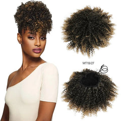 Synthetic Hair Buns For Women Afro Puff Curly Chignon Drawstring Ponytail Natural Black With Hair Extensions Hairpieces