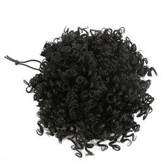 Synthetic Hair Buns For Women Afro Puff Curly Chignon Drawstring Ponytail Natural Black With Hair Extensions Hairpieces