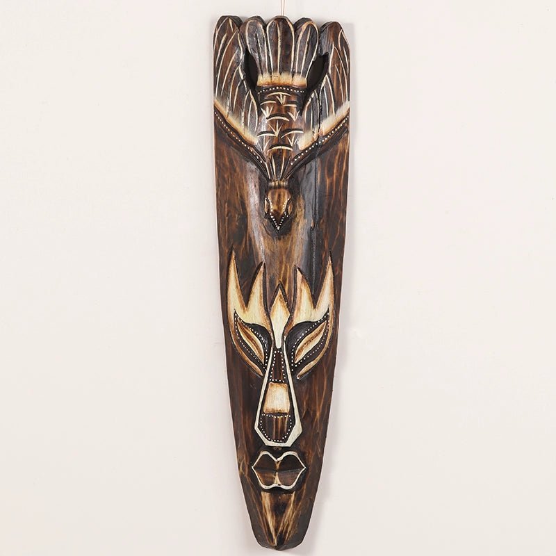 Thai Crafts Featured Shop Background Wall Wall Hanging Creative Solid Wood Carved Mask Facial Makeup Decoration Pendant - Flexi Africa - Free Delivery Worldwide only at www.flexiafrica.com