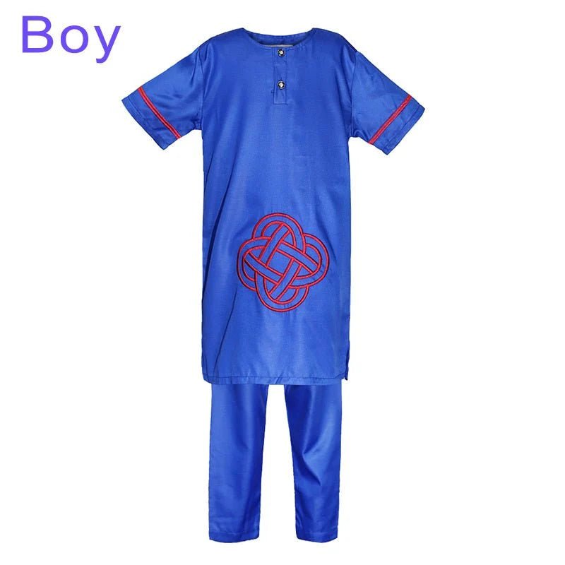 Traditional African Dashiki 2 - Piece Set for Boys and Girls: Shirt and Pants in Authentic Style - Free Delivery Worldwide only at Flexi Africa