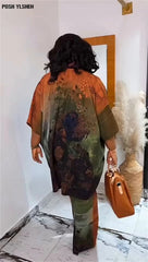 Two Piece Set Clothes for Women African Print Dresses Vacation Outfits 2024 Tops Pants Suit Dashiki Ankara Turkey Gown Plus Size - Free Delivery Worldwide only at Flexi Africa