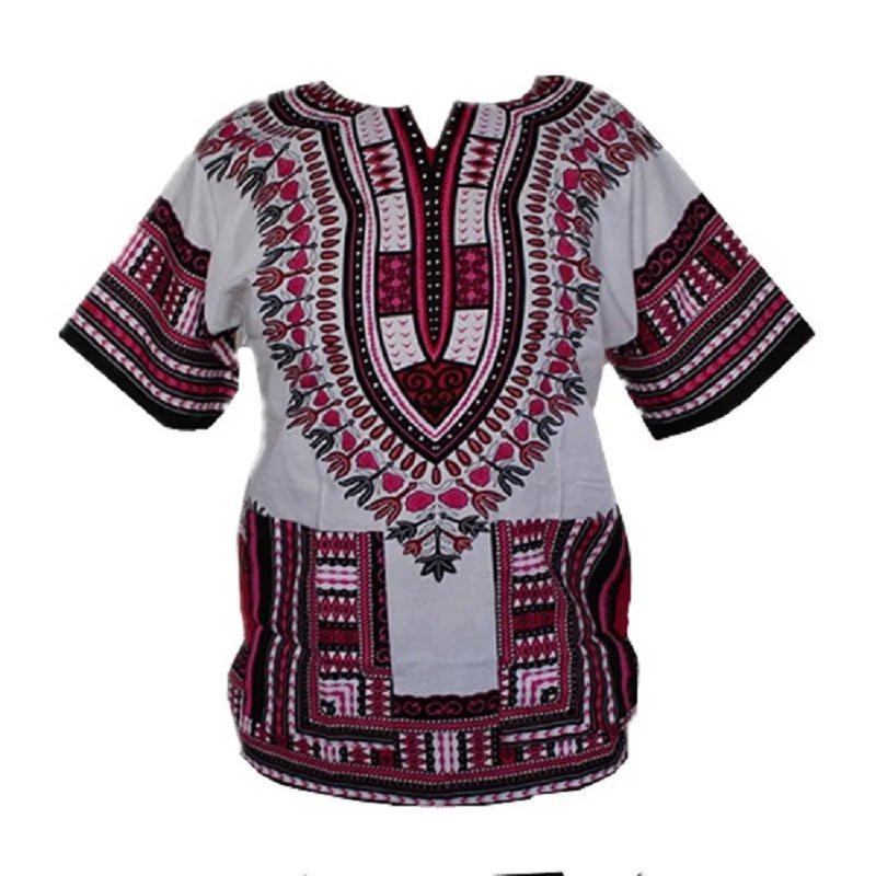 Unisex 100% Cotton Dashiki T-Shirts – Traditional African Print Fashion Design - Free Delivery Worldwide only at Flexi Africa