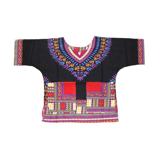 Vibrant Traditional African Print Dashiki T-shirts: Stylish Fashion Designs for Kids - Flexi Africa - Free Delivery Worldwide