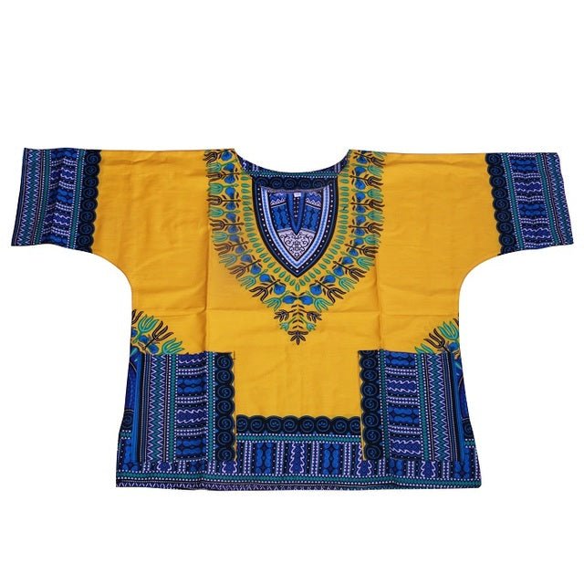 Vibrant Traditional African Print Dashiki T-shirts: Stylish Fashion Designs for Kids - Flexi Africa - Free Delivery Worldwide