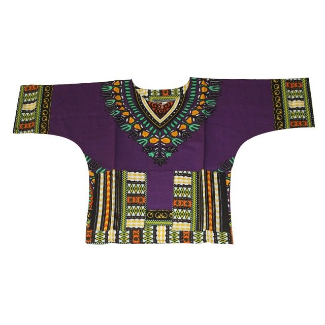 Vibrant Traditional African Print Dashiki T-shirts: Stylish Fashion Designs for Kids - Flexi Africa - Free Delivery Worldwide