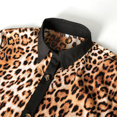 Wild Safari Chic: Plus Size African Print Leopard Maxi Dress with Fashion Abaya - Flexi Africa - www.flexiafrica.com