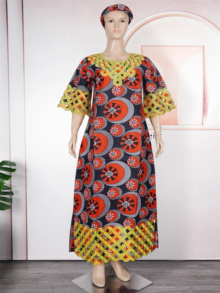 Women African Party Evening Gowns Ankara Dashiki Print Outfits Plus Size Dress - Free Delivery Worldwide only at Flexi Africa