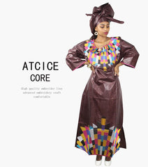 Women's African Dresses: Fashionable New Bazin Riche Embroidery Design - Free Delivery Worldwide only at Flexi Africa