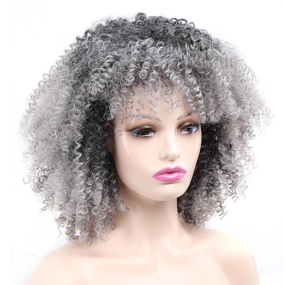 Women's Synthetic Hair for Girls Afro Kinky Curly Wigs With Bangs - Free Delivery Worldwide only at Flexi Africa