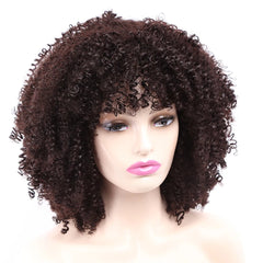 Women's Synthetic Hair for Girls Afro Kinky Curly Wigs With Bangs - Free Delivery Worldwide only at Flexi Africa