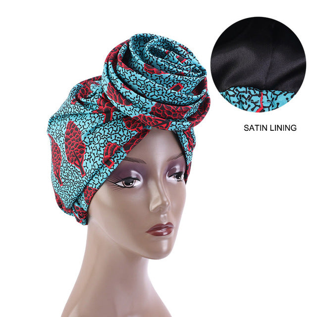 African Print Stretch Bandana Head Wrap Floral Ankara Dashiki Women - Flexi Africa offers Free Delivery Worldwide - Vibrant