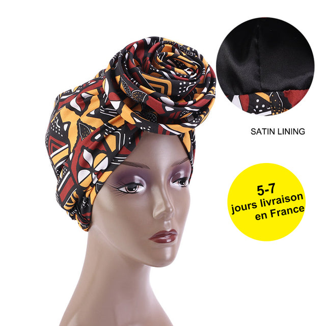 African Print Stretch Bandana Head Wrap Floral Ankara Dashiki Women - Flexi Africa offers Free Delivery Worldwide - Vibrant